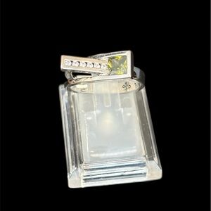 Silver Ring with Green Gemstone